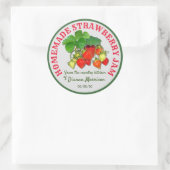 Aangepaste Homemade aardbei Jam Aangepaste tekst C Ronde Sticker (Tas)