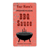 Aangepaste Homemade BBQ Sauce Barbeque Etiket (Voorkant)