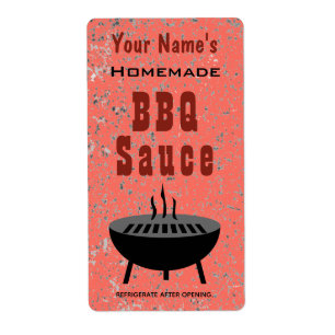 Aangepaste Homemade BBQ Sauce Barbeque Etiket