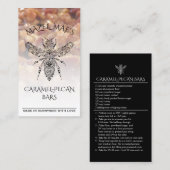 Aangepaste homemade Caramel-Pecan Bars HoneyBee Re Visitekaartje (Voorkant / Achterkant)