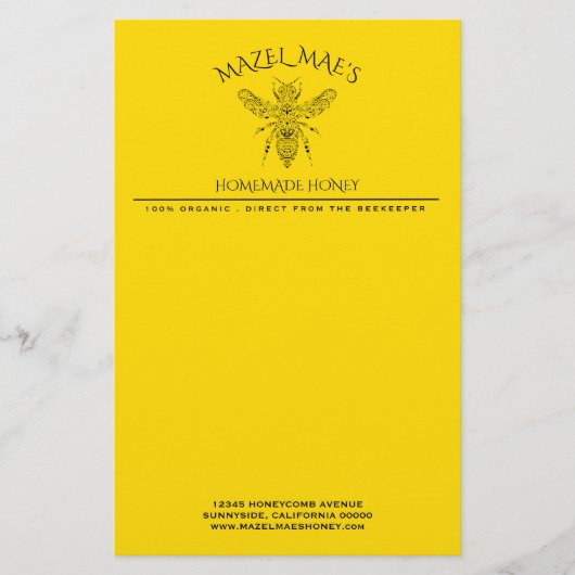 Aangepaste Homemade Honey Briefpapier (Voorkant)
