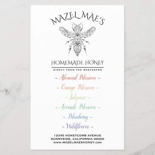 Aangepaste Homemade Honey Flyer (Voorkant)