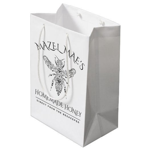 Aangepaste Homemade Honey Medium Cadeauzakje (Achterkant Gekanteld)