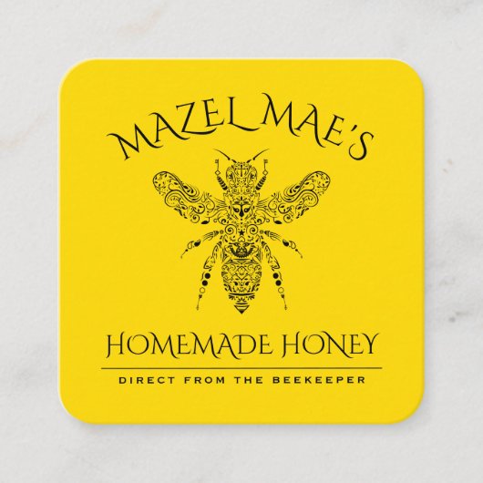 Aangepaste Homemade Honey Vierkante Visitekaartje (Voorkant)