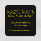 Aangepaste Homemade Honey Vierkante Visitekaartje (Achterkant)