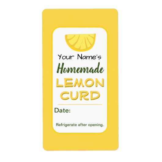 Aangepaste homemade met lemon Curd Pickles Etiket (Voorkant)