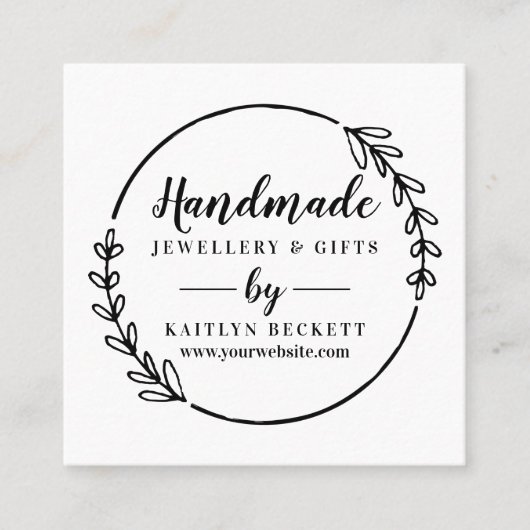 Aangepaste homemade voor kleine bedrijven/handgema vierkante visitekaartje (Voorkant)