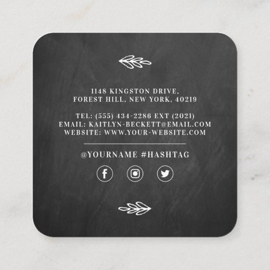 Aangepaste homemade voor kleine bedrijven/handgema vierkante visitekaartje (Achterkant)