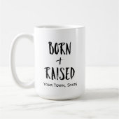 Aangepaste Hometown Born en verhoogde koffie-Mok Koffiemok (Links)