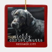 Aangepaste hond 2 Foto van ChristusMUTTS Aangepast Keramisch Ornament (Achterkant)