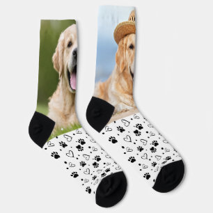 Aangepaste Hond 2 Huisdier Foto Pootafdrukken Maak Sokken