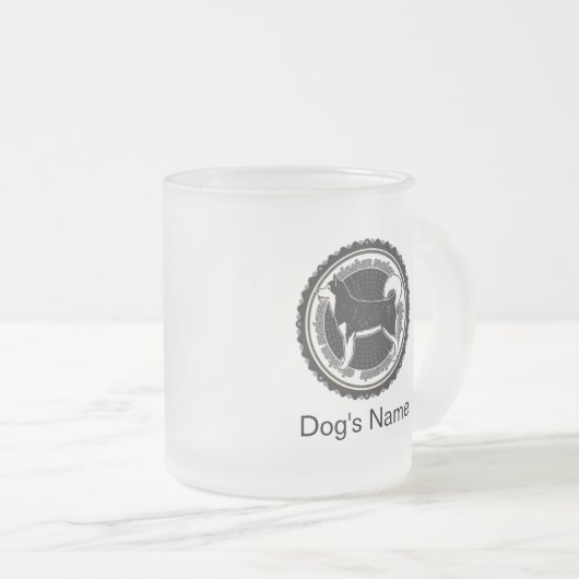 Aangepaste hond Alaskan Malamute met honden Namen Matglas Koffiemok (Voorkant rechts)