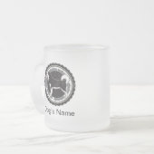 Aangepaste hond Alaskan Malamute met honden Namen Matglas Koffiemok (Voorkant links)