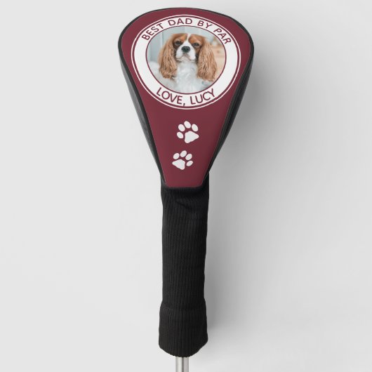 Aangepaste hond Beste pap Oog Rode Foto Golfheadcover (Voorkant)