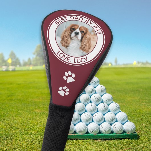 Aangepaste hond Beste pap Oog Rode Foto Golfheadcover