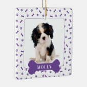 Aangepaste hond-bont & Pawprint-feestdag foto-pen Keramisch Ornament (Rechts)