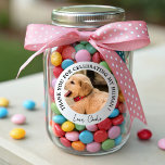Aangepaste hond bruiloft gunst hond van eer huisdi ronde sticker<br><div class="desc">Elegante huisdier foto bruiloft gunsten voeg uw favoriete huisdier afbeelding en bericht</div>