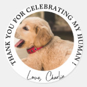 Aangepaste hond bruiloft gunst hond van eer huisdi ronde sticker (Voorkant)