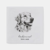 Aangepaste hond bruiloft servet | Golden Retriever (Voorkant)