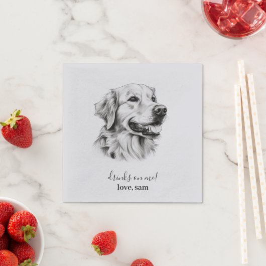 Aangepaste hond bruiloft servet | Golden Retriever (Insitu)