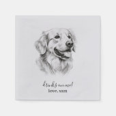 Aangepaste hond bruiloft servet | Golden Retriever (Voorkant)