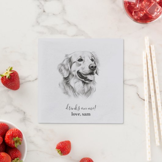 Aangepaste hond bruiloft servet | Golden Retriever (Insitu)