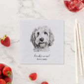 Aangepaste hond bruiloft servet | Gouden Doodle (Insitu)