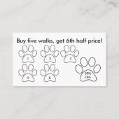 Aangepaste hond die Loyalty Rewards Punch Card loo (Achterkant)