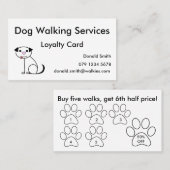 Aangepaste hond die Loyalty Rewards Punch Card loo (Voorkant / Achterkant)
