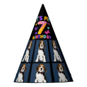 Aangepaste hond Foto 7e verjaardagsfeestje Pet Feesthoedjes (Voorkant)
