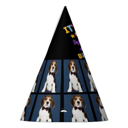 Aangepaste hond Foto 7e verjaardagsfeestje Pet Feesthoedjes (Links)
