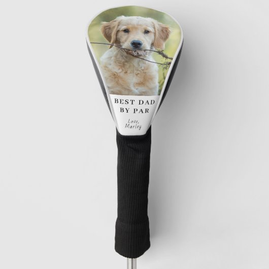Aangepaste hond foto Beste pap door Par gepersonal Golfheadcover (Voorkant)