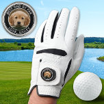 Aangepaste hond foto Beste pap door Par Modern gol Golf Handschoen<br><div class="desc">Beste pap van par... Twee van je favoriete dingen, golf en je hond! Nu kun je je beste vriend meenemen terwijl je 18 holes speelt. Pas deze golfhandschoen en golfbalmarkering aan met uw honden favoriete foto en naam. Geweldig cadeau voor alle golfen en hondenliefhebbers, van de hond! COPYRIGHT © 2024...</div>