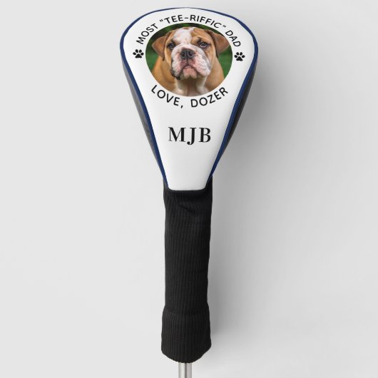 Aangepaste hond foto Beste papa ooit Golfer gepers Golfheadcover (Voorkant)