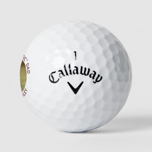 Aangepaste hond Foto Beste vader ooit rood White Golfballen (Logo)