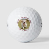 Aangepaste hond Foto Beste vader ooit rood White Golfballen (Voorkant)
