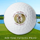 Aangepaste hond Foto Beste vader ooit rood White Golfballen
