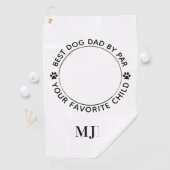 Aangepaste hond Foto beste vader op foto van Par P Golfhanddoek (Insitu)