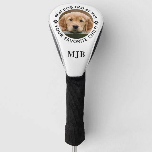 Aangepaste hond Foto beste vader op foto van Par P Golfheadcover (Voorkant)