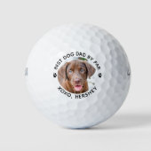 Aangepaste hond Foto beste vader op plakband afdru Golfballen (Voorkant)