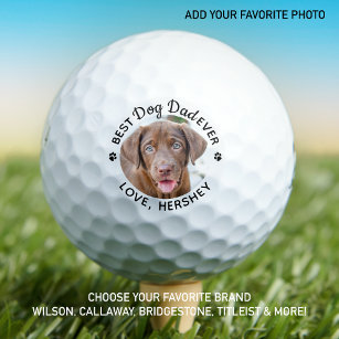 Aangepaste hond Foto beste vader op plakband afdru Golfballen