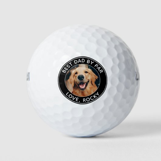 Aangepaste hond Foto beste vader, zwart wit zwart Golfballen (Voorkant)