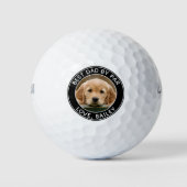 Aangepaste hond Foto beste vader, zwart wit zwart Golfballen (Voorkant)