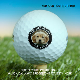 Aangepaste hond Foto beste vader, zwart wit zwart Golfballen