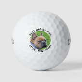 Aangepaste hond Foto beste vader, zwart wit zwart Golfballen (Voorkant)