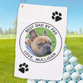 Aangepaste hond Foto beste vader, zwart wit zwart Golfhanddoek