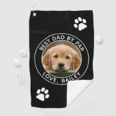 Aangepaste hond Foto beste vader, zwart wit zwart Golfhanddoek (Insitu)