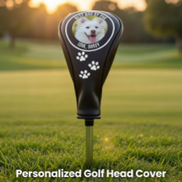Aangepaste hond Foto beste vader, zwart wit zwart Golfheadcover