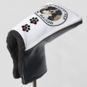 Aangepaste hond Foto beste vader, zwart wit zwart Golfheadcover (3/4 voorkant)