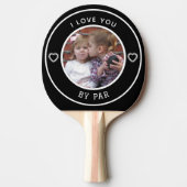 Aangepaste hond Foto beste vader, zwart wit zwart Tafeltennisbatje (Voorkant)